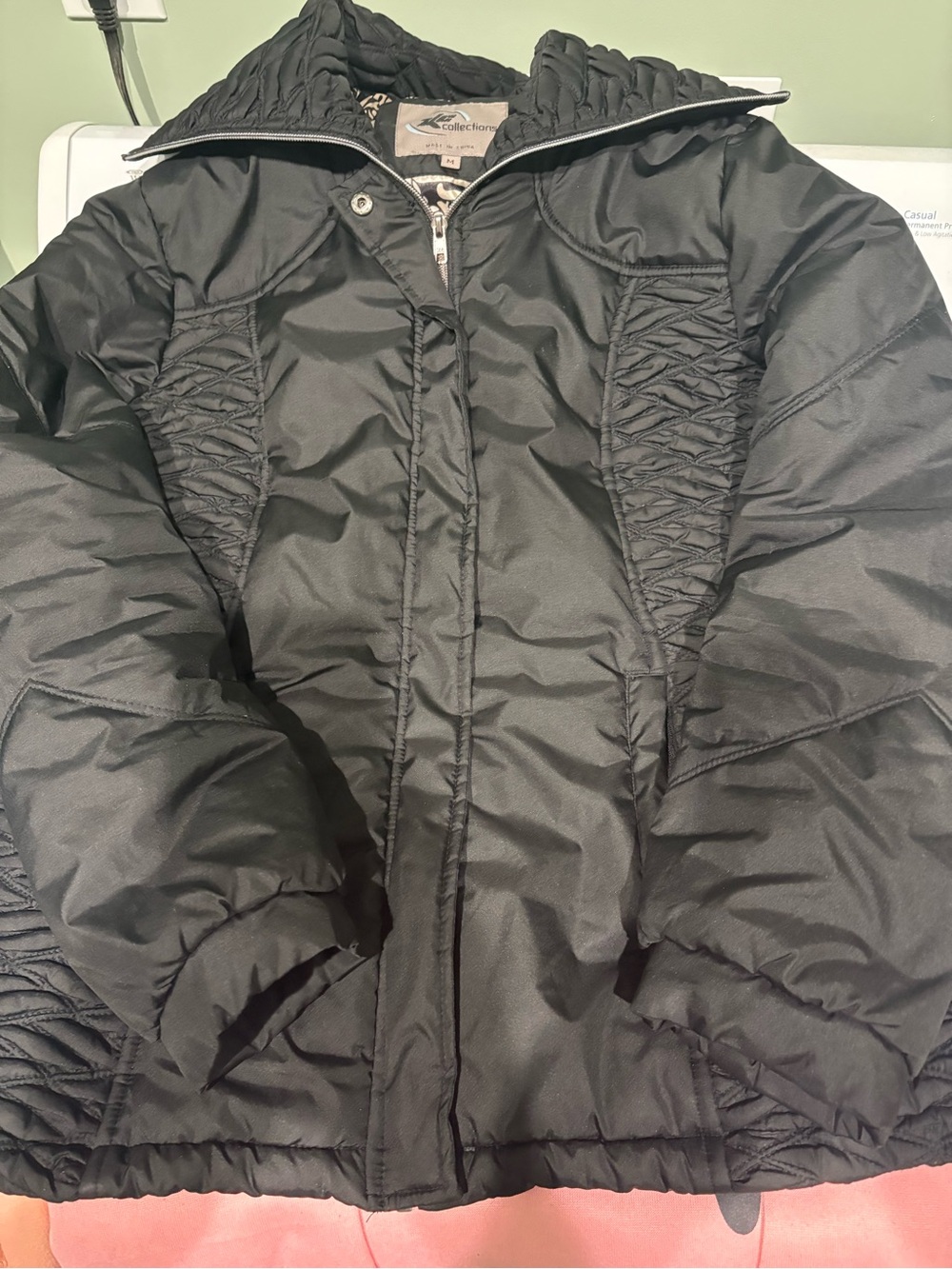 IC COLLECTION Black Quilted Hooded Puffer Jacket for Men